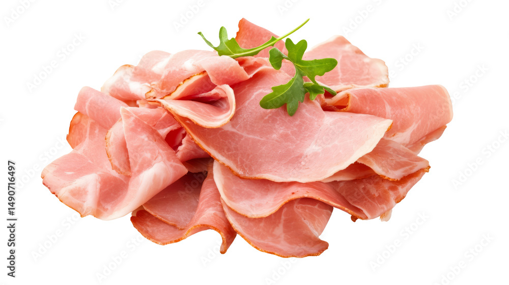 Sliced ham display kitchen food image culinary environment above view Sliced ham display kitchen food image culinary environment above view