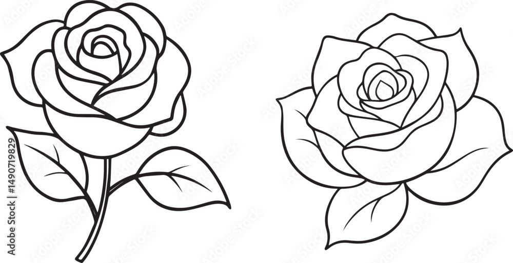 custom made wallpaper toronto digitalRose vector silhouette illustration on white background