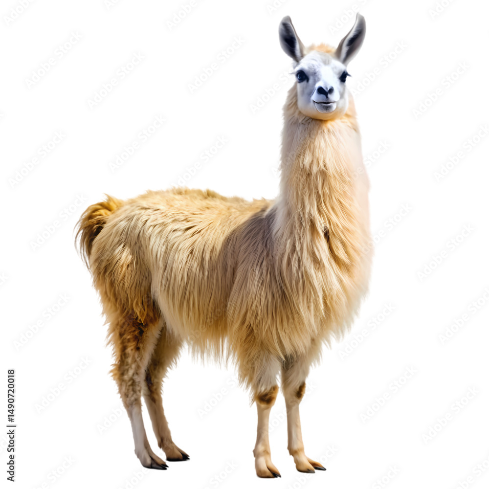 Naklejka premium Majestic Llama HighResolution Photo isolated on transparent background