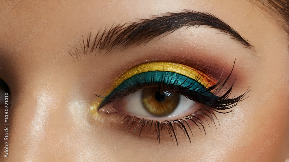 Obraz premium close up of female eye with makeup