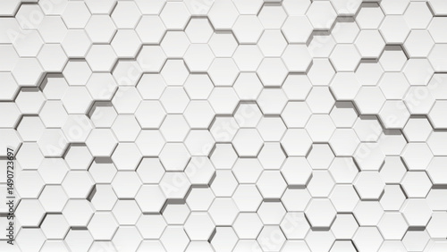 A Modern Hexagonal Pattern in White Colors. Vector Background