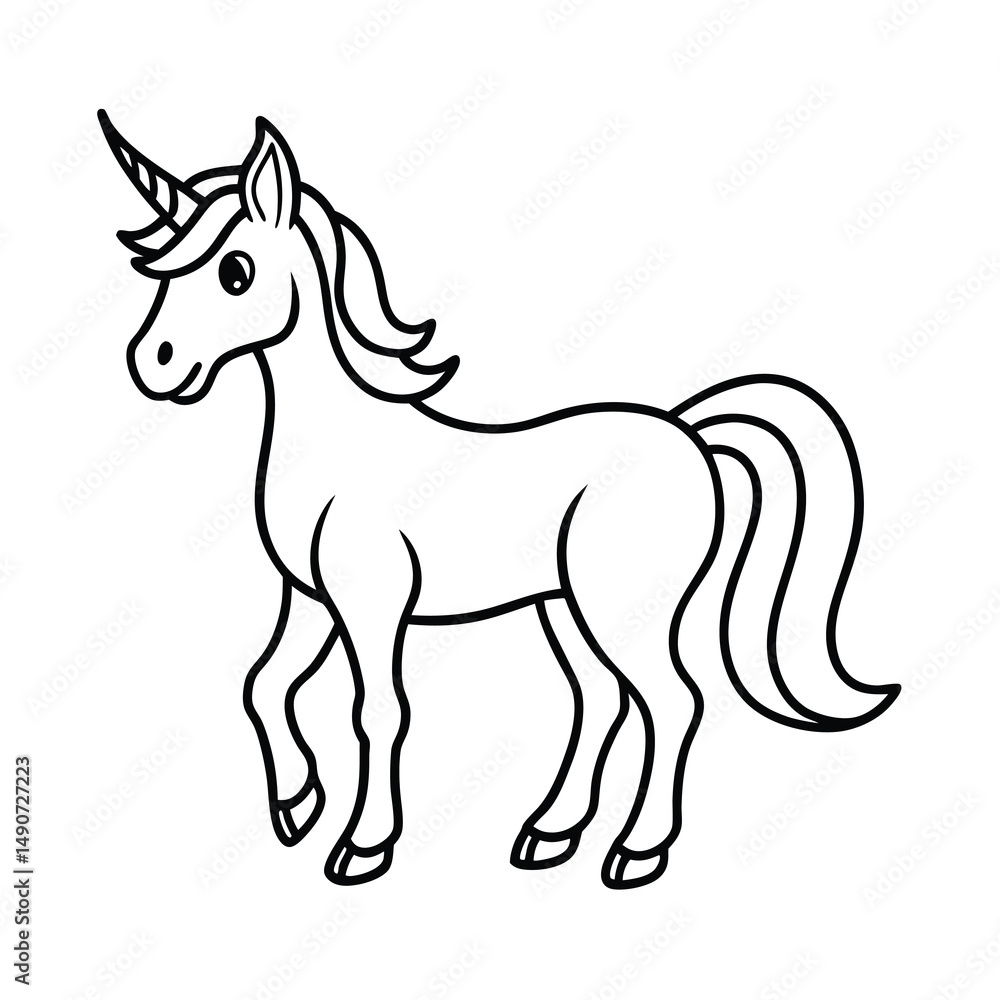 fantasy unicorn drawing line art vector fantasy unicorn drawing line art vector