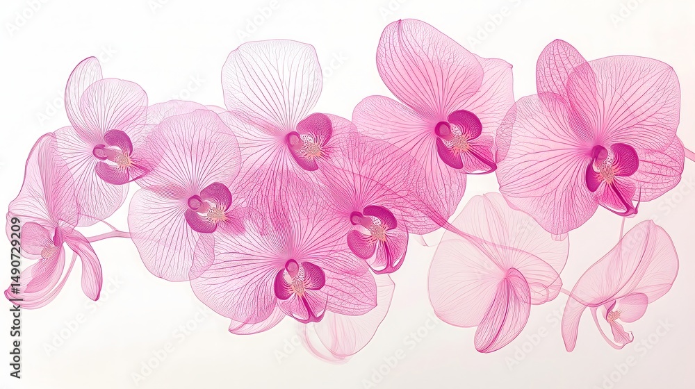 Fototapeta premium Pink orchid flower on white background