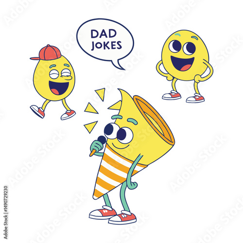 Funny Dad Jokes Icon Set for Father’s Day – Humorous Vector Illustration Pack, Celebrate Father’s Day with a smile! This hilarious dad jokes icon set features fun, quirky, and pun-filled vector. 