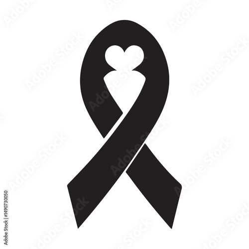 Cancer ribbon icon symbol