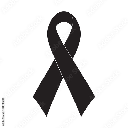 Cancer ribbon icon symbol