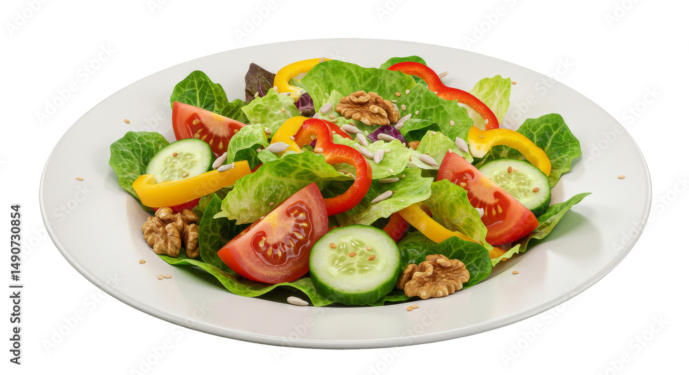 Fresh salad on a white plate Fresh salad on a white plate
