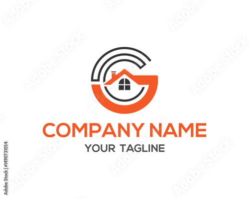 Modern real estate agency letter G vector logo template creative minimalist style orange and black Free Download Modern real estate agency letter G vector logo template creative minimalist style orange and black - GFXLoad