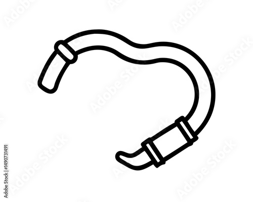 Gooseneck Flexible Hose Pipe Outline Icon for Plumbing and Industrial Applications