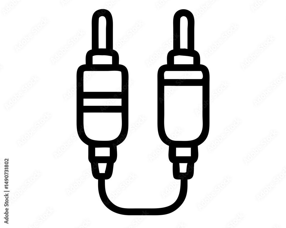 Outline Audio Jack Cable Icon for Sound and Multimedia Connections Outline Audio Jack Cable Icon for Sound and Multimedia Connections