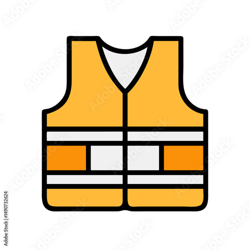 Colorful Life Vest Icon for Water Safety, Boating, and Sports 