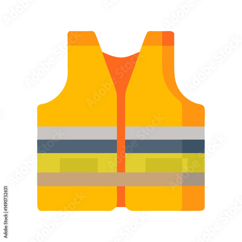 Colorful Life Vest Icon for Water Safety, Boating, and Sports 
