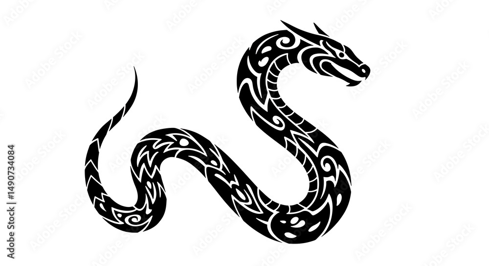 Fototapeta premium Tribal Dragon's Coil