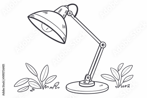 Desk Lamp – Flat Vector Illustration of Modern Lighting