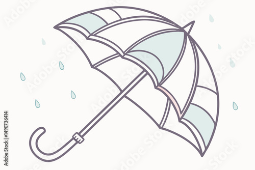 Pastel Umbrella – Flat Vector Weather Icon