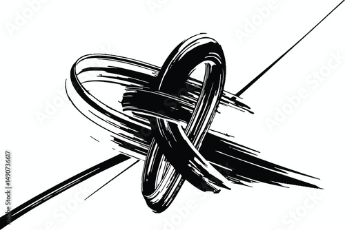 vector illustration of a tattoo of a sword Grunge style