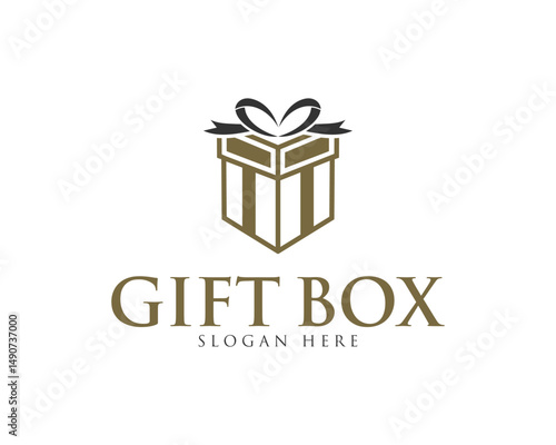 Elegant gift box vector template minimalist design perfect for branding festive celebrations and special occasions