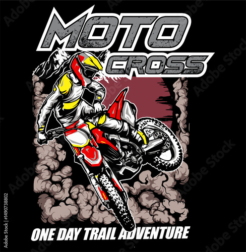 Bold Motocross Rider Tackling Rugged Terrain With Unyielding Spirit

