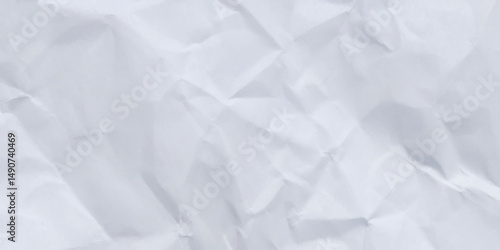 White crumpled recycle paper texture background. Closeup of white crumpled paper for texture background. 