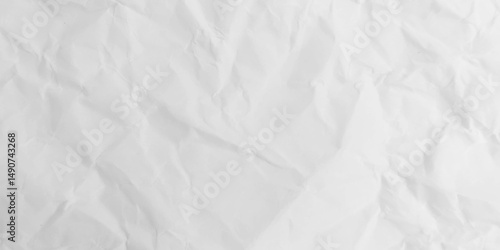 Closeup of white crumpled paper for texture background. White wrinkle recycle paper background. Vector illustration.
