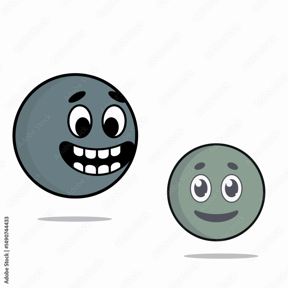 Fototapeta premium Cute Face Emoticon Kawaii Character Clipart