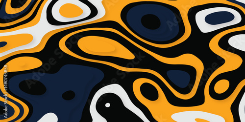 Papercut multi layers 3D color texture vector background. Abstract topography concept design. 