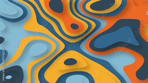 Papercut geometric pattern background. 