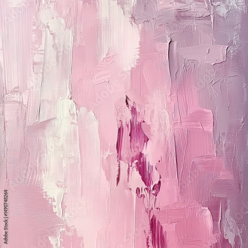 Wallpaper Mural Abstract painting featuring shades of pink and white with textured brushstrokes and vertical lines Torontodigital.ca
