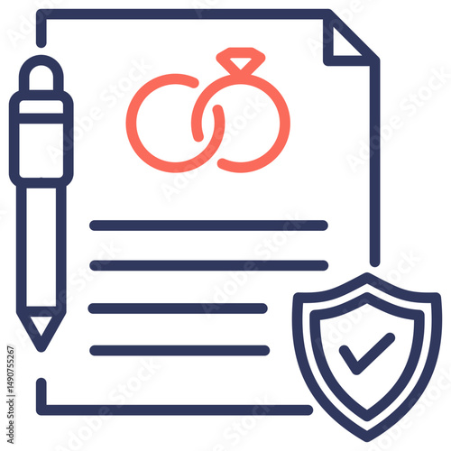 Prenuptial Agreement Dual Tone Icon
