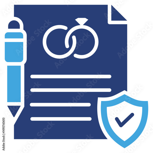 Prenuptial Agreement Two Color Icon