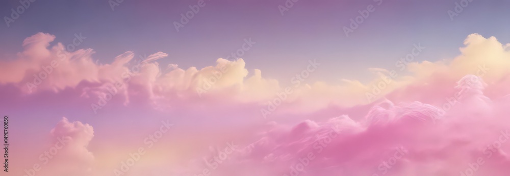 Obraz premium Fuzzy, blended pink, blue, yellow gradient, dreamy effect, colorfulness, blurred, abstract