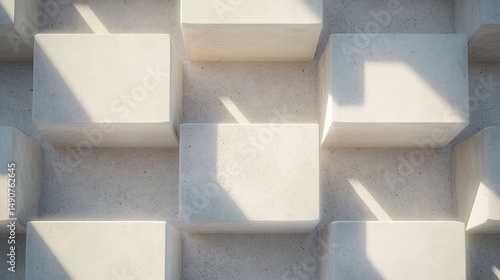 Geometric Concrete Cubes with Shadow Play
