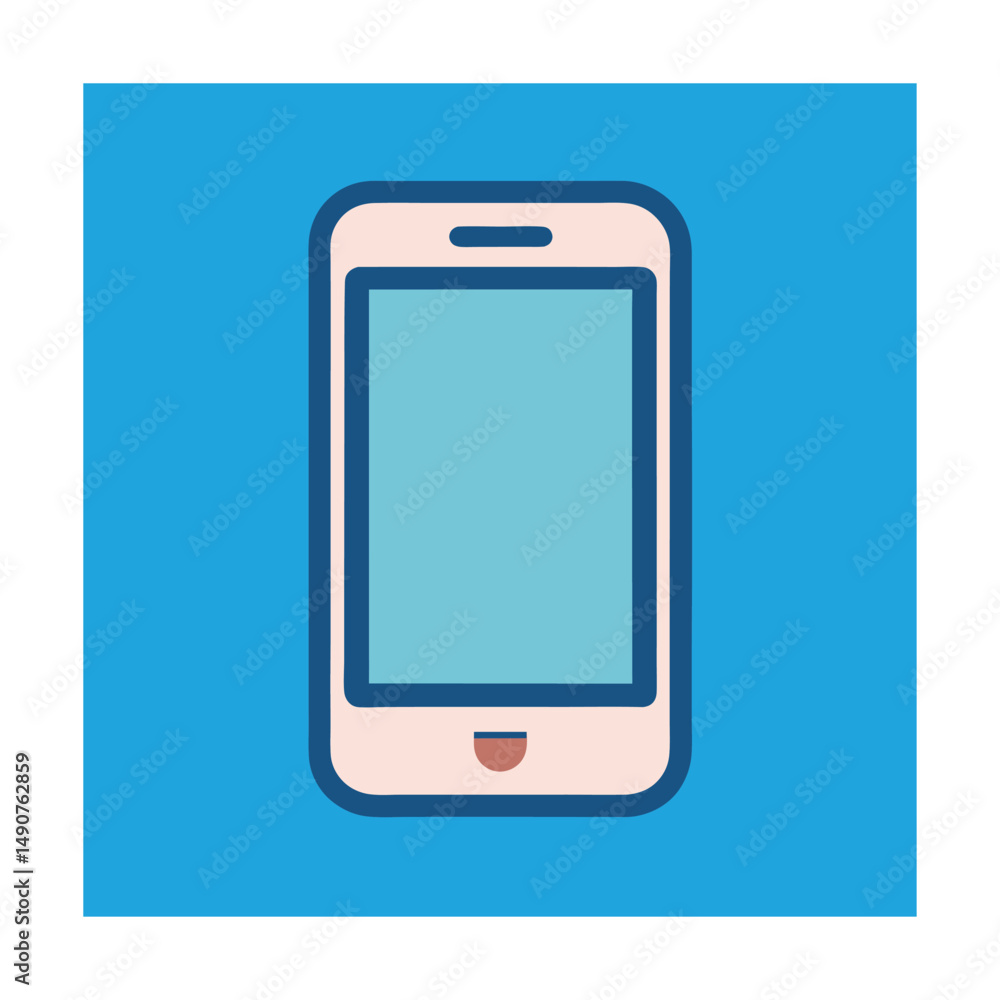 Modern Smartphone Icon with Touchscreen Design Modern Smartphone Icon with Touchscreen Design