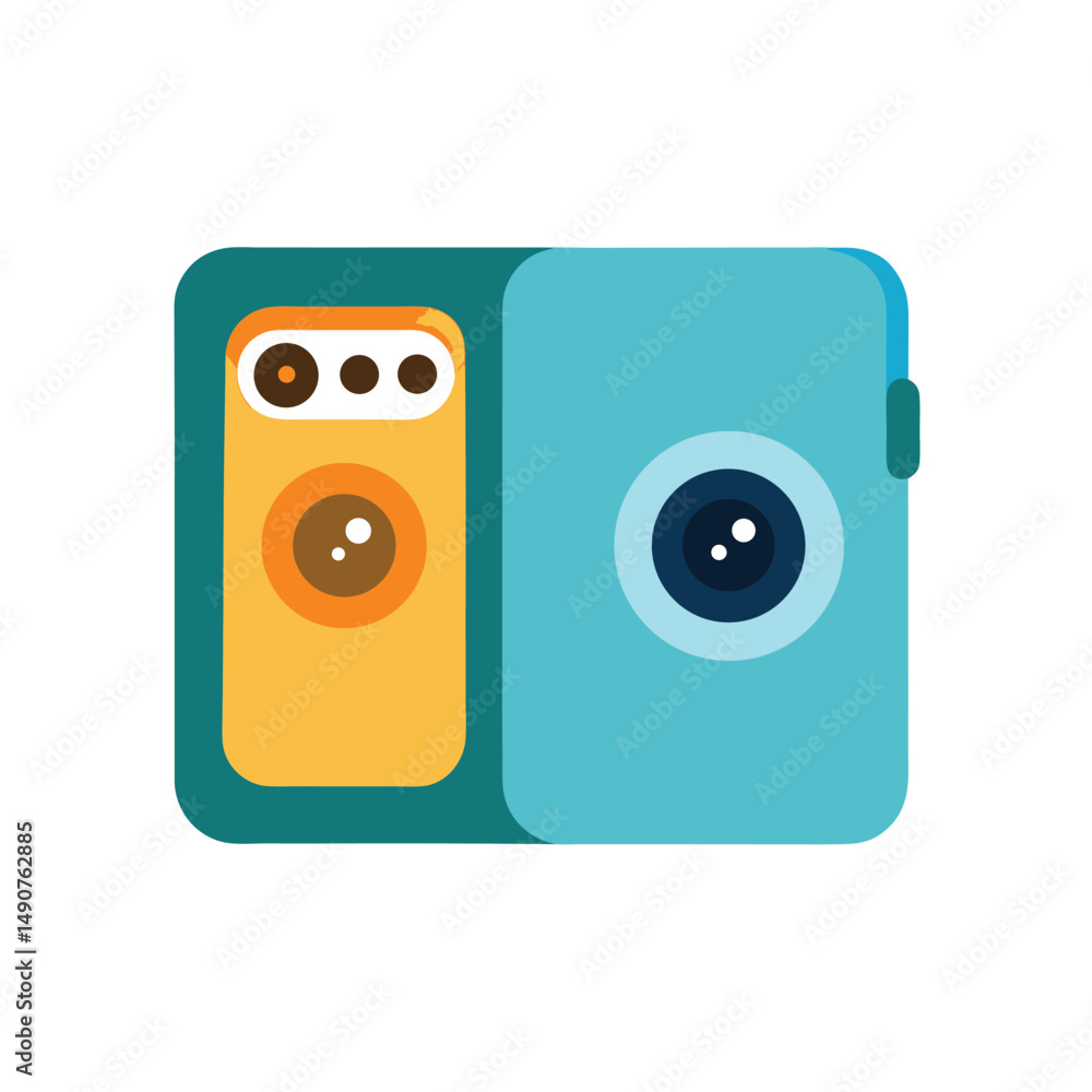 Smartphone with Dual Rear Cameras Flat Design Smartphone with Dual Rear Cameras Flat Design