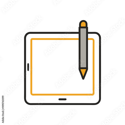 Tablet Stylus Icon for Digital Drawing and Notes