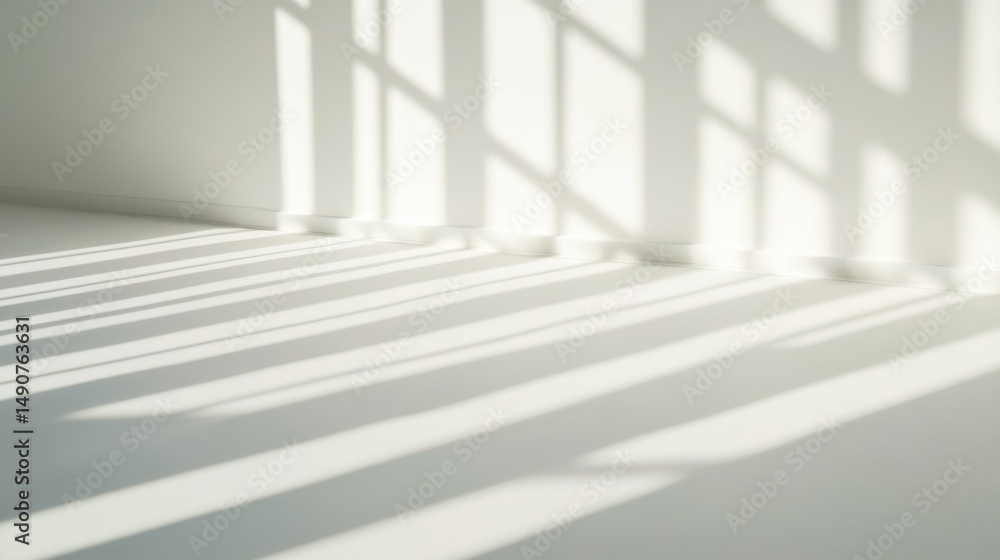 Obraz premium Soft Window Light Casting Shadows on White Floor 