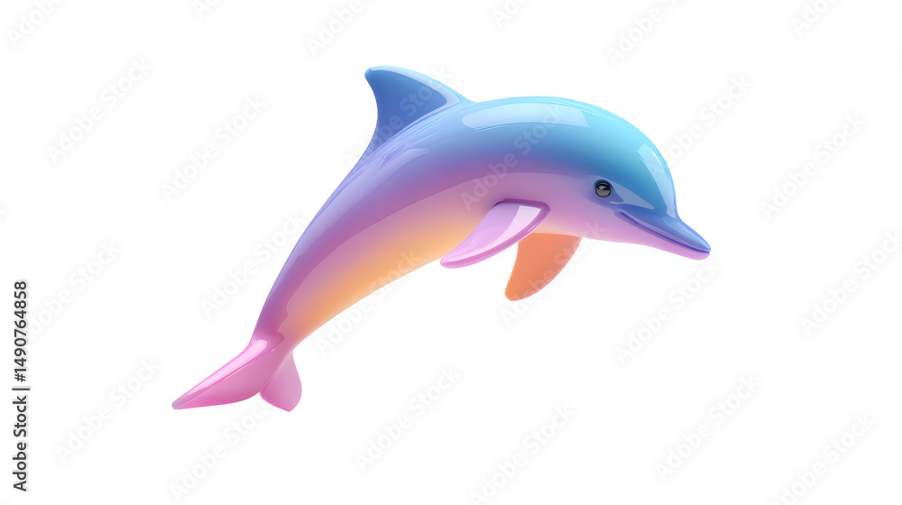 Fototapeta premium A vibrant, stylized dolphin showcasing a beautiful gradient of blue and pink hues, perfect for artistic and playful themes.