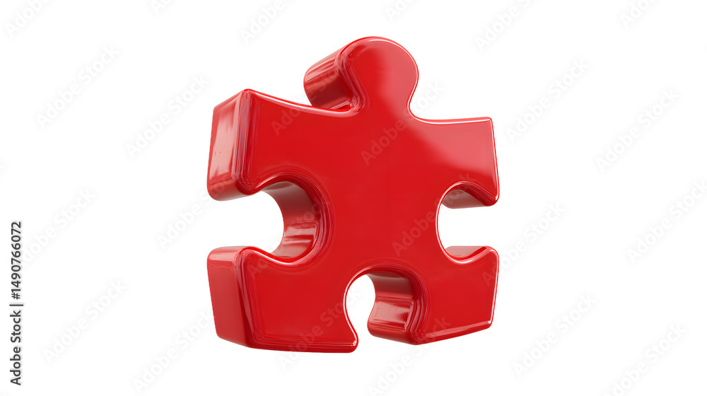 Obraz premium A glossy red puzzle piece, symbolizing connection and problem-solving.