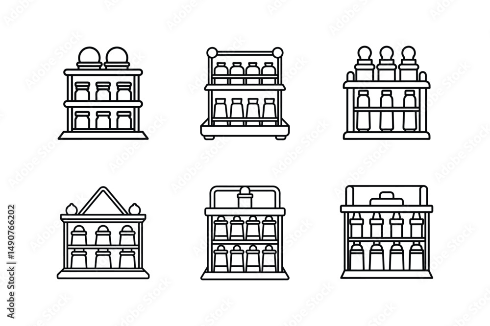Fototapeta premium spice rake icon line art vector illustration