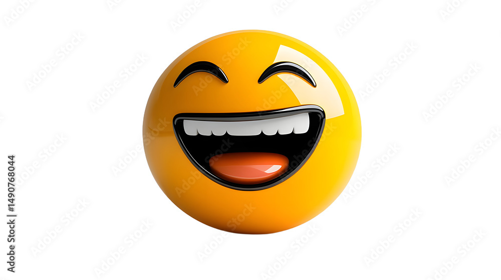 Fototapeta premium Bright and Joyful Smiley Face Emoticon Representing Happiness and Positivity in Digital Communication