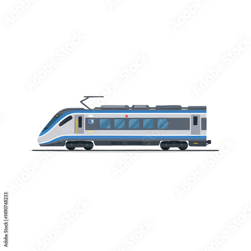 Sleek pixel art train speeding along