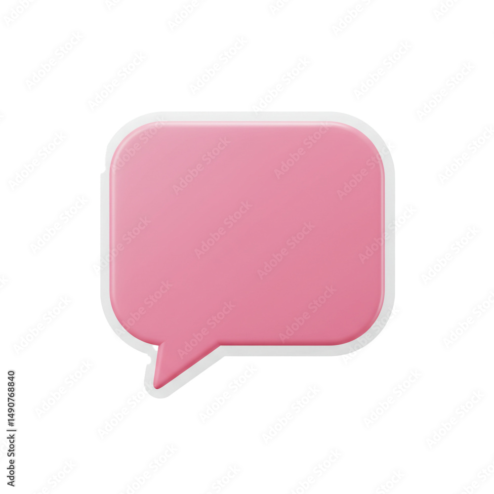 Delicate, pastel pink speech bubble graphic design element Delicate, pastel pink speech bubble graphic design element