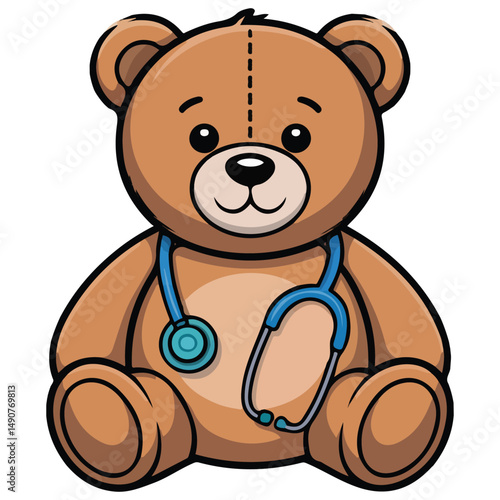 Playful first aid logo isolated vector illustration