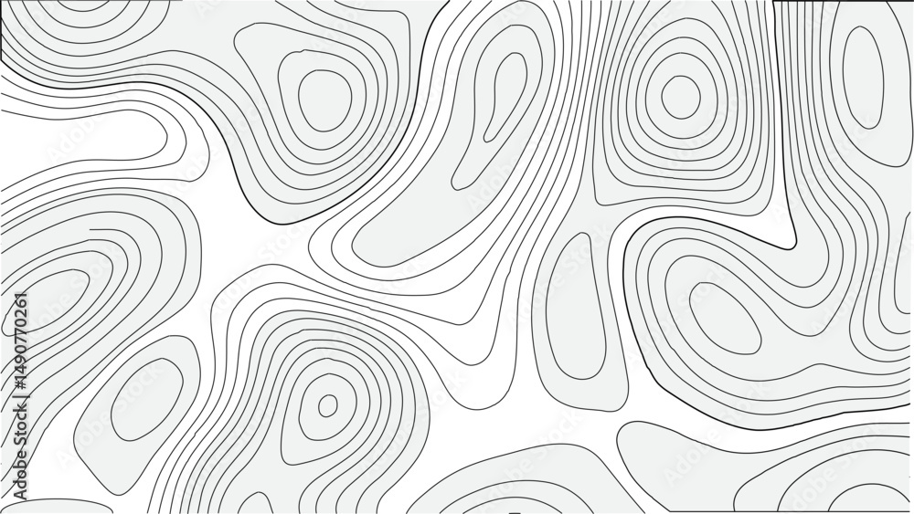 Fototapeta premium Topographic Vector Contour Map with Mountain Wave Relief Abstract Topographic Wave Grid – Vector Contour Mountain MapMountain Relief in Vector Contour Style – Topographic Wave Grid Background