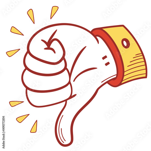 Cartoon Thumbs Down Hand Emoji Vector
