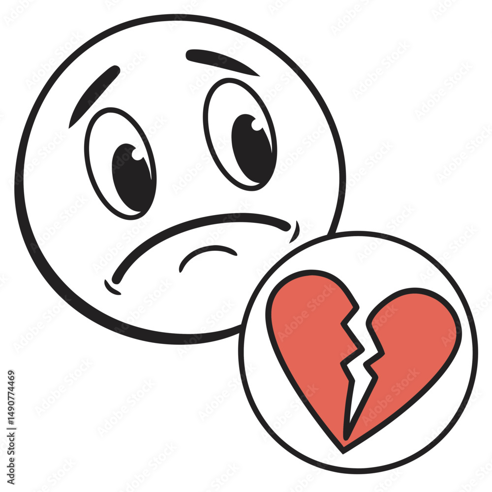 Sad Face with Broken Heart Emoji Icon
Sad Face with Broken Heart Emoji Icon