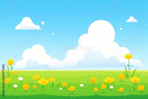 spring meadow with flowers