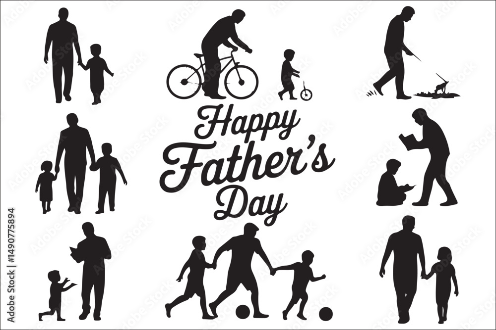 Naklejka premium Father’s Day Clipart SVG Bundle | Dad Shirt Design, Silhouette Files for Cricut, Sublimation PNG | Dad Life SVG Pack