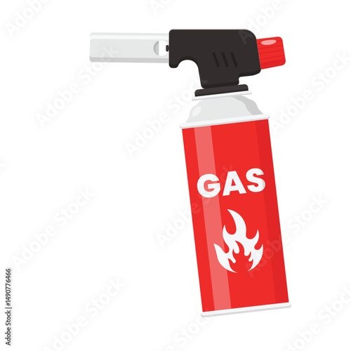 Portable Cooking Gas Torch Illustration. Flat Style Blow Torch Icon on Isolated White Background