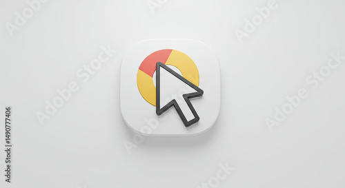Free Download Minimal Cursor Icon in Chrome Material Design Style on White Background - Clean Symbol for UI/UX or Web Interface Elements - GFXLoad